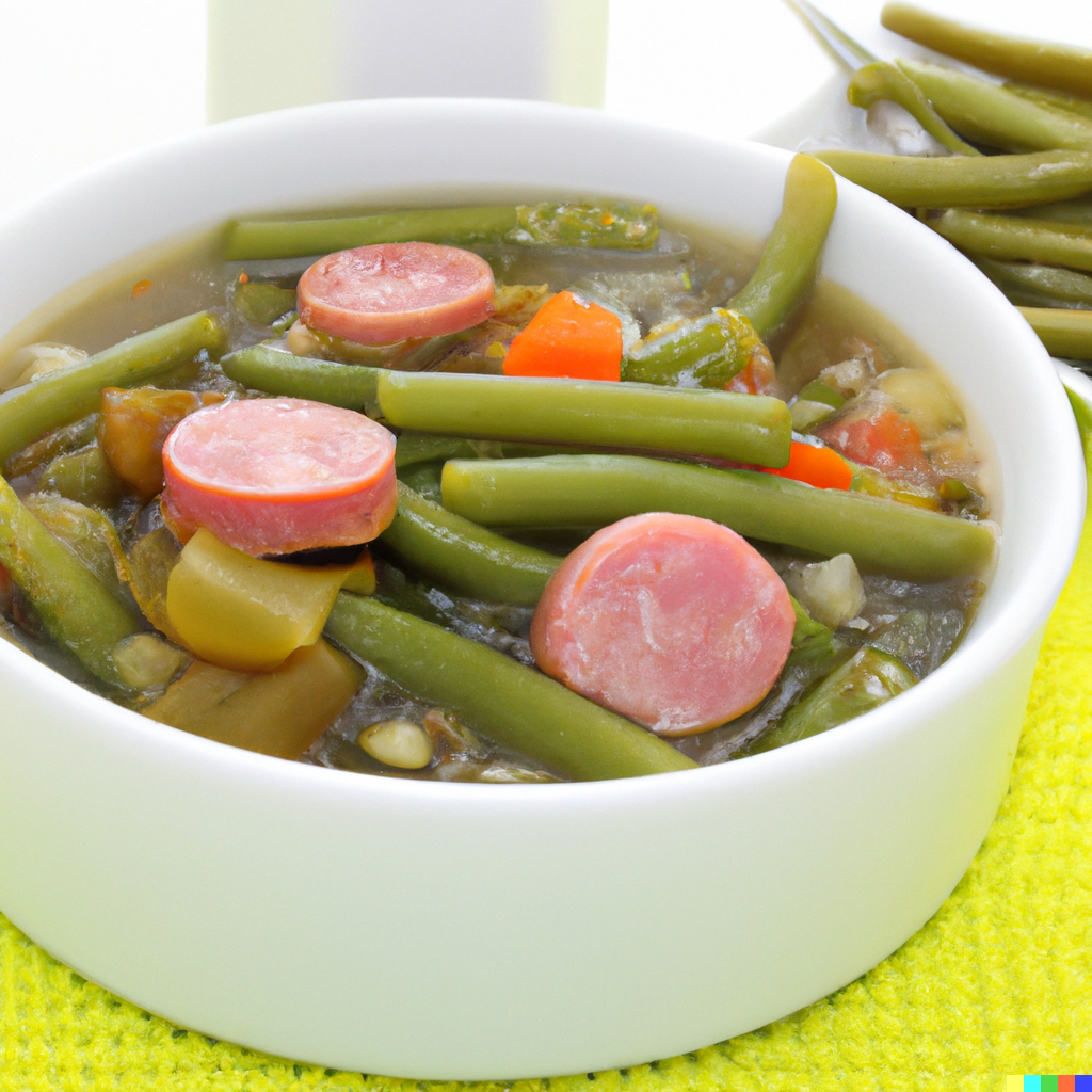 Ciorba de fasole verde cu&nbsp;carnati